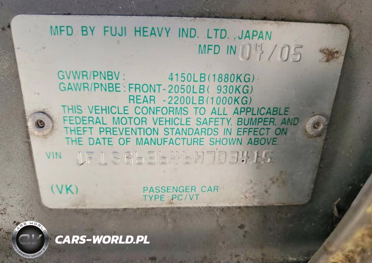 2006 Subaru Forester 2.5X VIN:JF1SG63646H703415 - 12