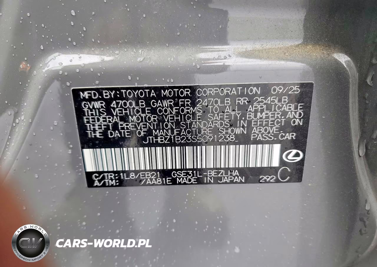 2025 Lexus Is 350 F Sport Design VIN:JTHBZ1B23S5091238 - 12