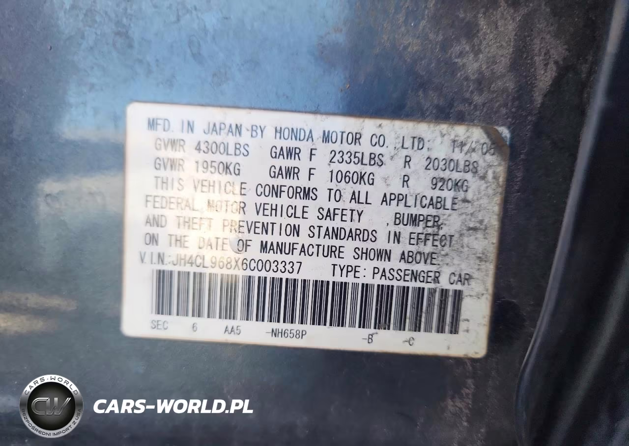 2006 Acura Tsx VIN:JH4CL968X6C003337 - 24