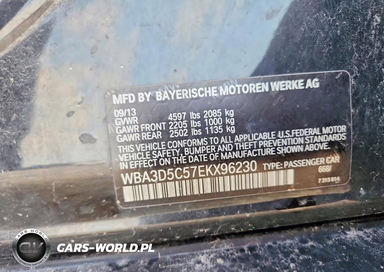 2014 BMW 328 D xDrive VIN:WBA3D5C57EKX96230 - 13
