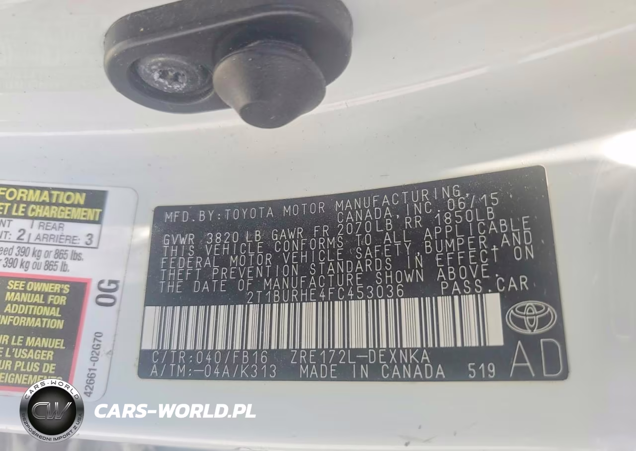 2015 Toyota Corolla Le VIN:2T1BURHE4FC453036 - 13