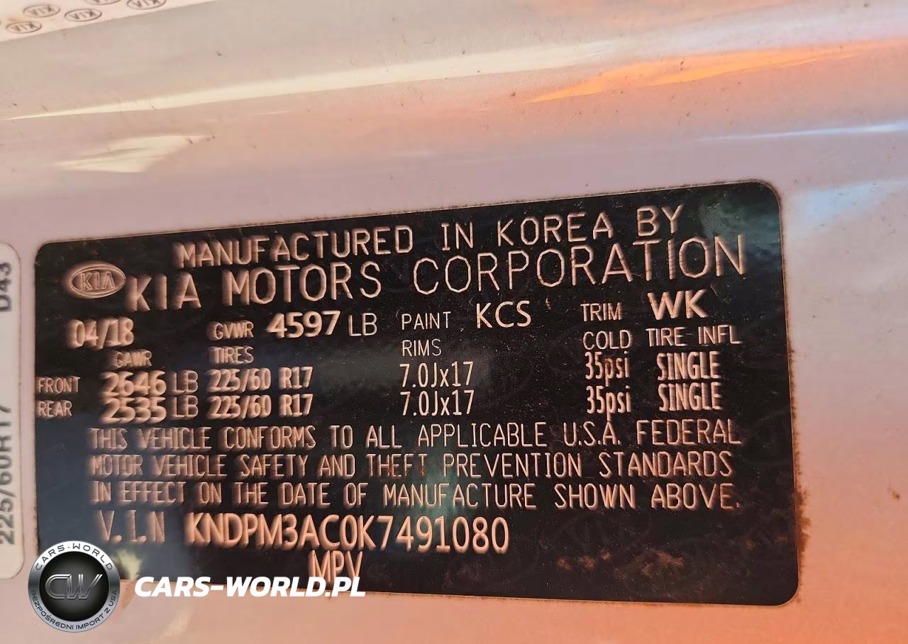 2019 Kia Sportage Lx VIN:KNDPM3AC0K7491080 - 13