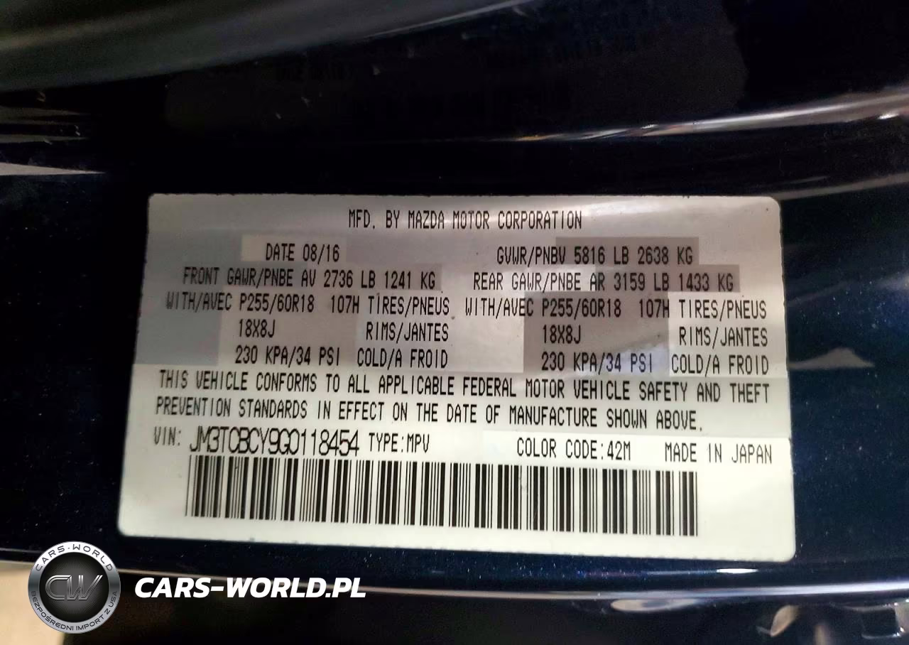 2016 Mazda Cx-9 Touring VIN:JM3TCBCY9G0118454 - 13