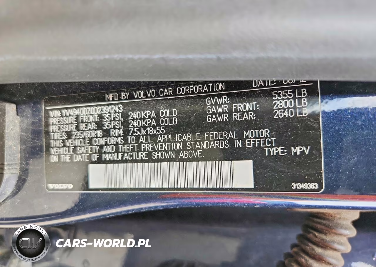 2013 Volv Xc60 VIN:YV4940DZ0D2391243 - 13