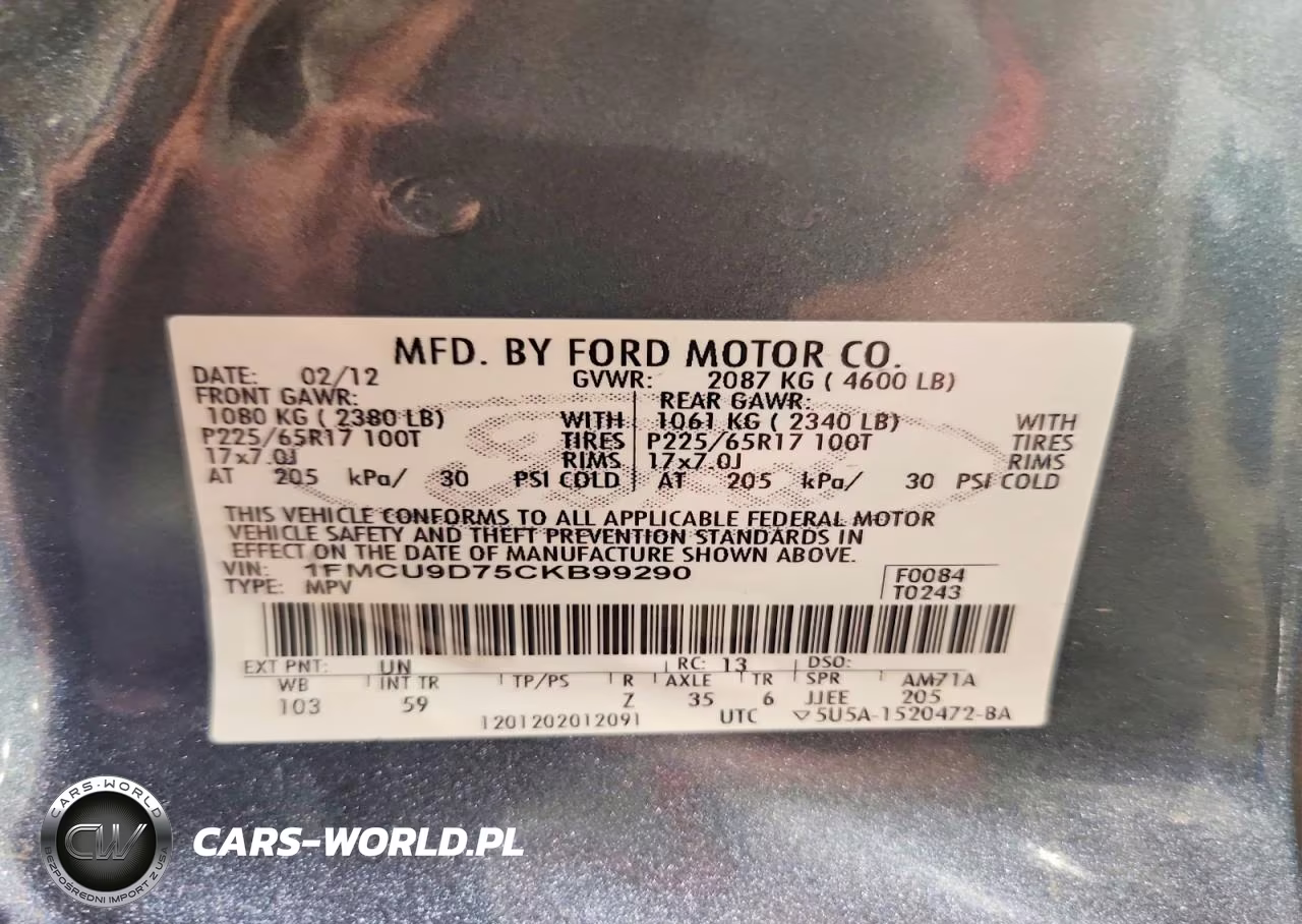 2012 Ford Escape Xlt VIN:1FMCU9D75CKB99290 - 14