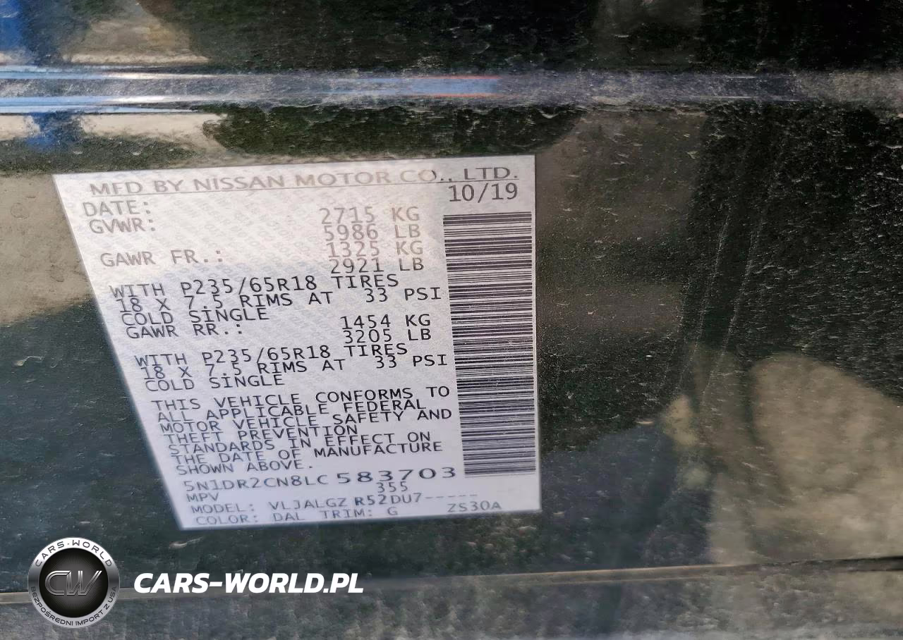 2020 Nissan Pathfinder Sl VIN:5N1DR2CN8LC583703 - 12