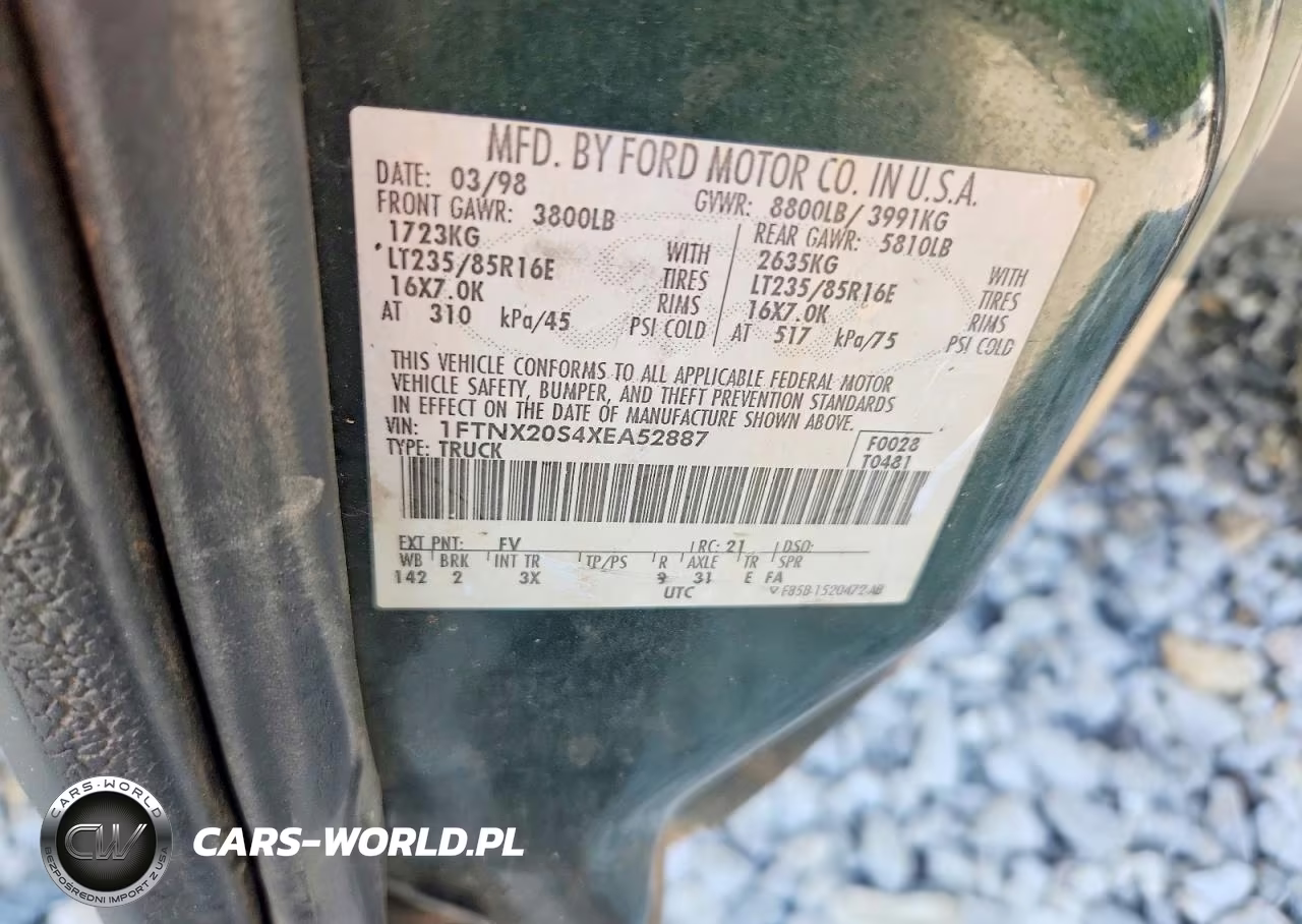 1999 Ford F250 Super Duty VIN:1FTNX20S4XEA52887 - 12