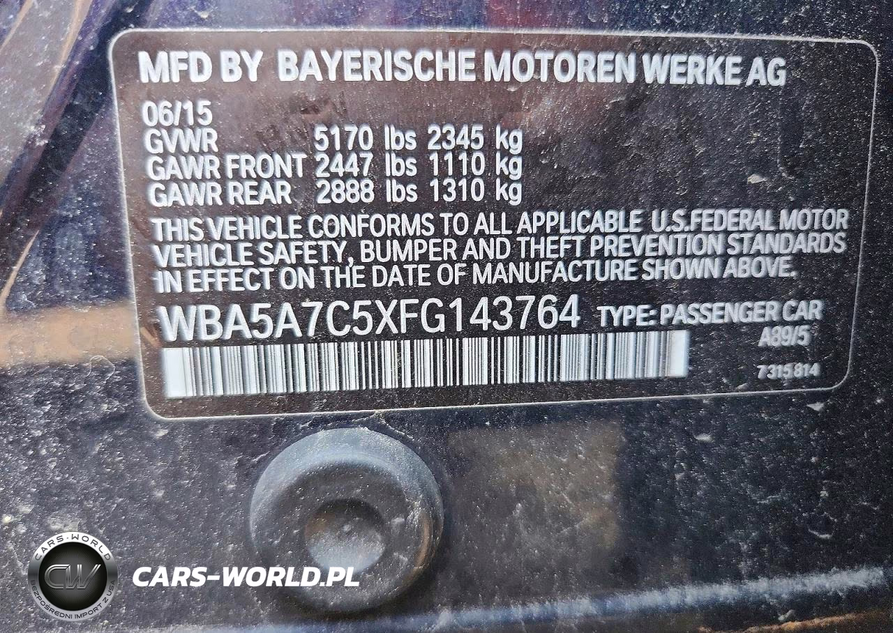 2015 BMW 528 Xi VIN:WBA5A7C5XFG143764 - 12