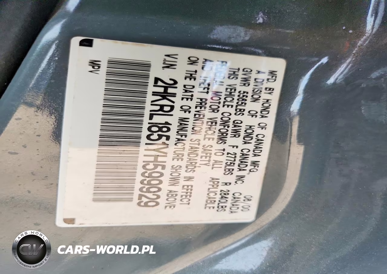 2000 Honda Odyssey Lx VIN:2HKRL1851YH599929 - 13
