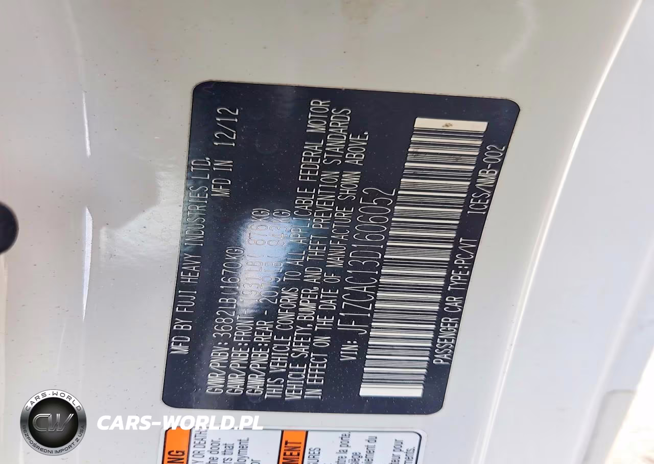 2013 Subaru Brz 2.0 Limited VIN:JF1ZCAC13D1606052 - 12