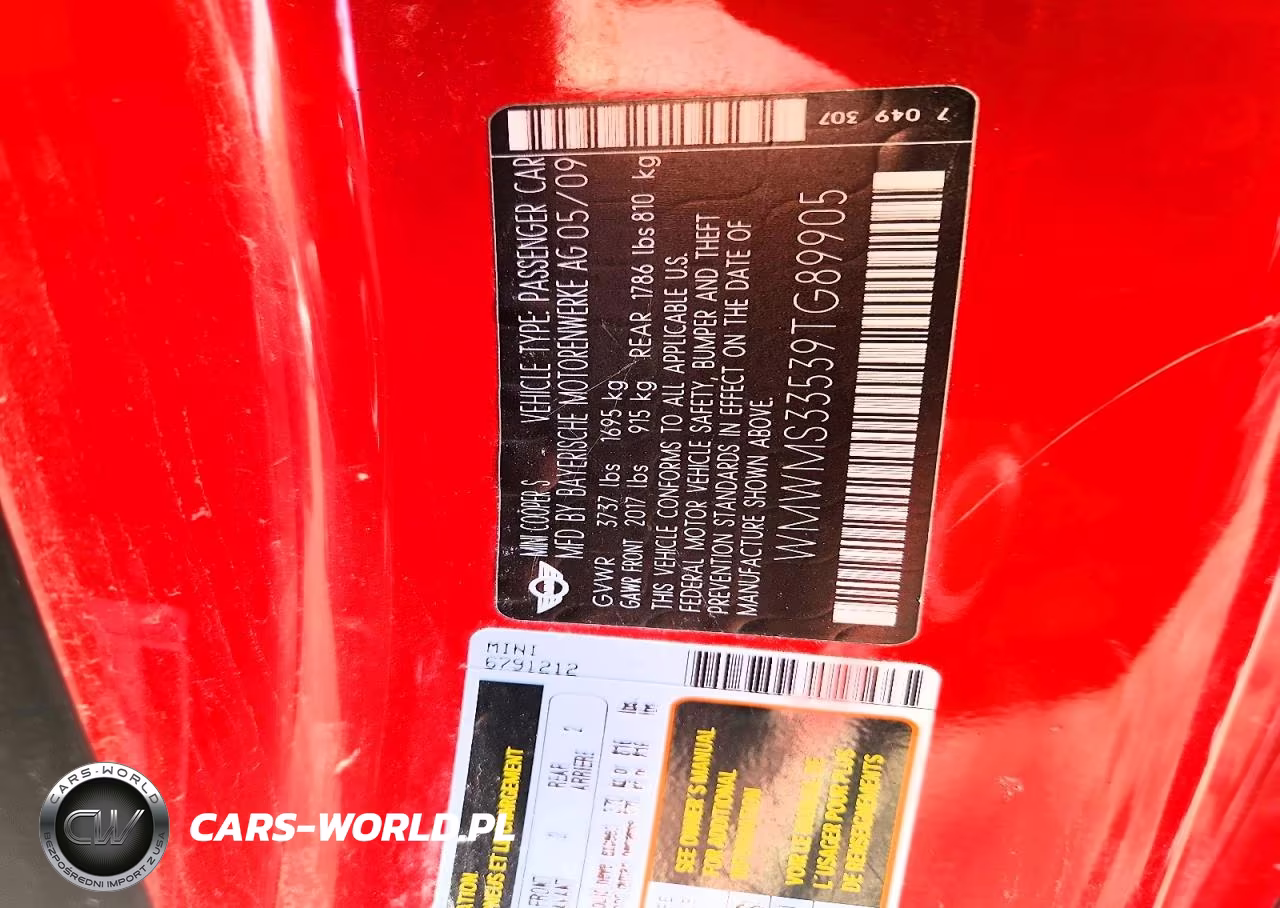 2009 Mini Cooper S VIN:WMWMS33539TG89905 - 12