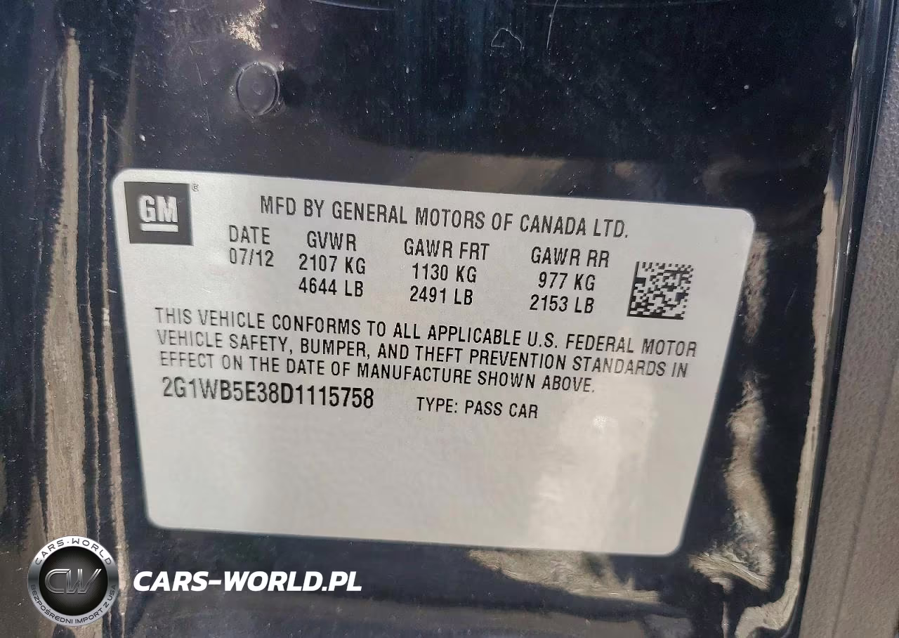 2013 Chevrolet Impala Lt VIN:2G1WB5E38D1115758 - 12