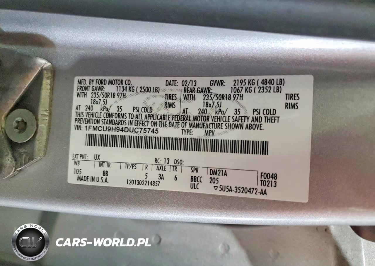 2013 Ford Escape Sel VIN:1FMCU9H94DUC75745 - 13