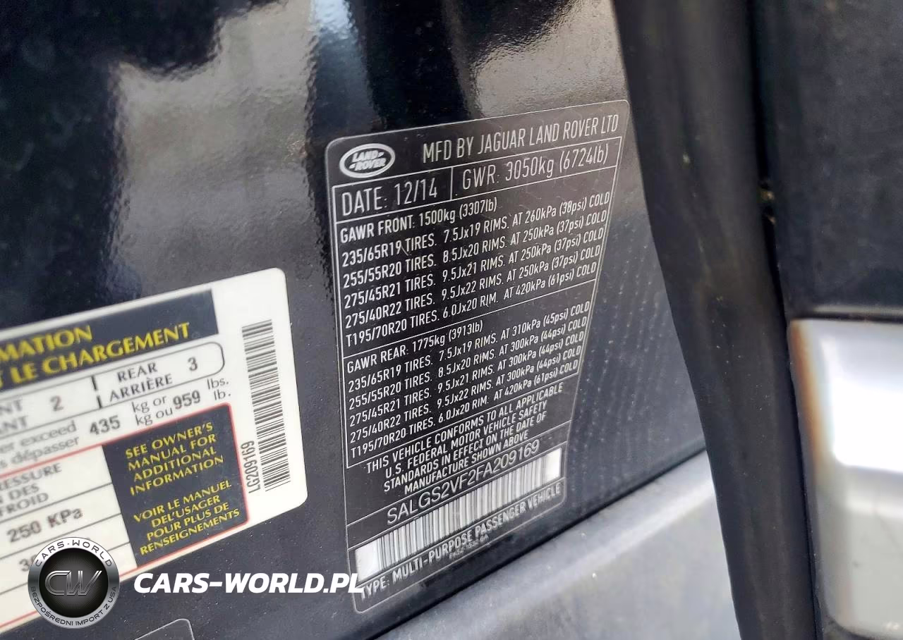 2015 Land Rover Range Rover Hse VIN:SALGS2VF2FA209169 - 13