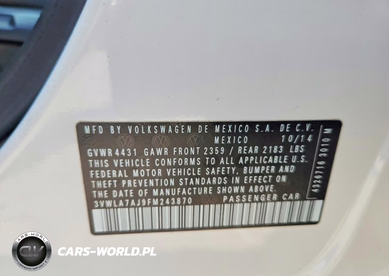 2015 Volkswagen Jetta Tdi VIN:3VWLA7AJ9FM243870 - 12