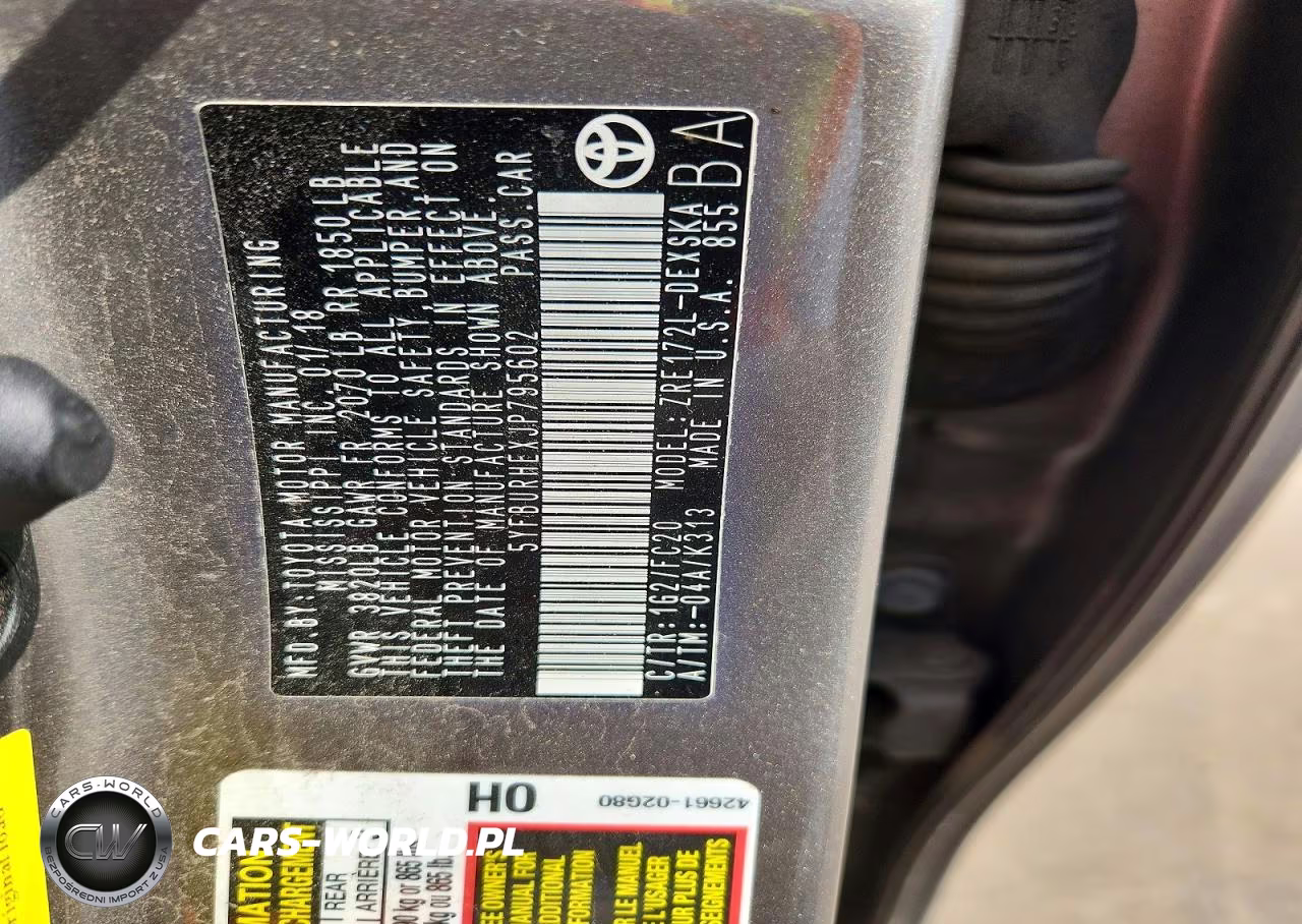 2018 Toyota Corolla Se VIN:5YFBURHEXJP795602 - 12