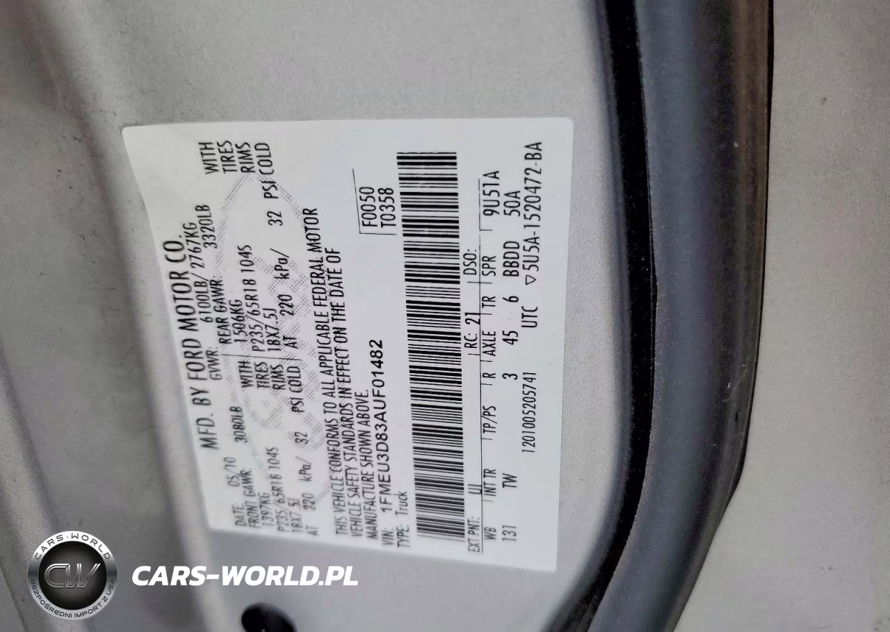 2010 Ford Explorer Sport Trac Limited VIN:1FMEU3D83AUF01482 - 12