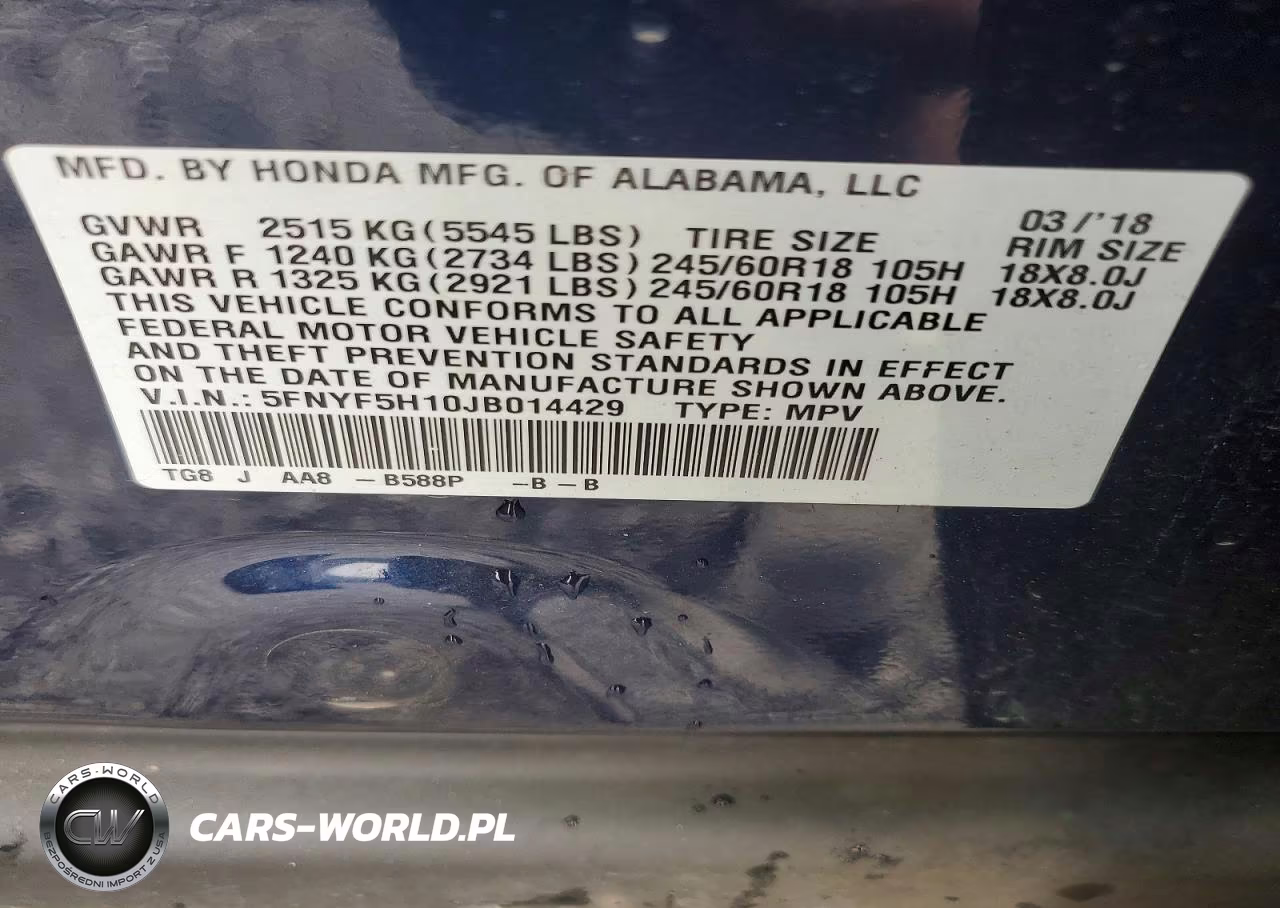 2018 Honda Pilot Lx VIN:5FNYF5H10JB014429 - 13