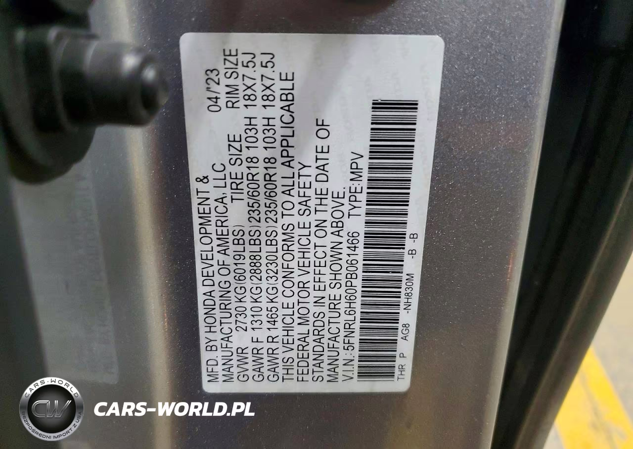 2023 Honda Odyssey Exl VIN:5FNRL6H60PB061466 - 13