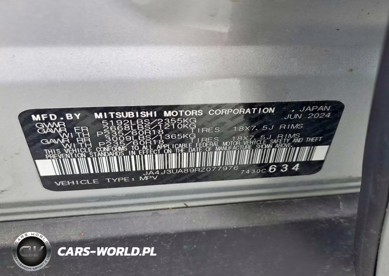 2024 Mitsubishi Outlander Es VIN:JA4J3UA89RZ077976 - 13