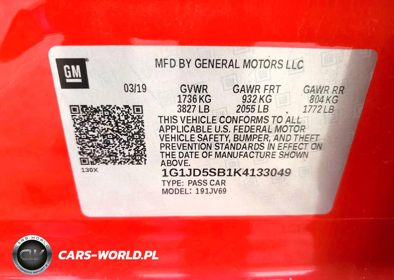 2019 Chevrolet Sonic Lt VIN:1G1JD5SB1K4133049 - 12