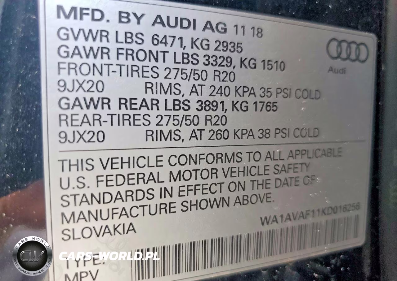 2019 Audi Q8 Premium VIN:WA1AVAF11KD016256 - 13