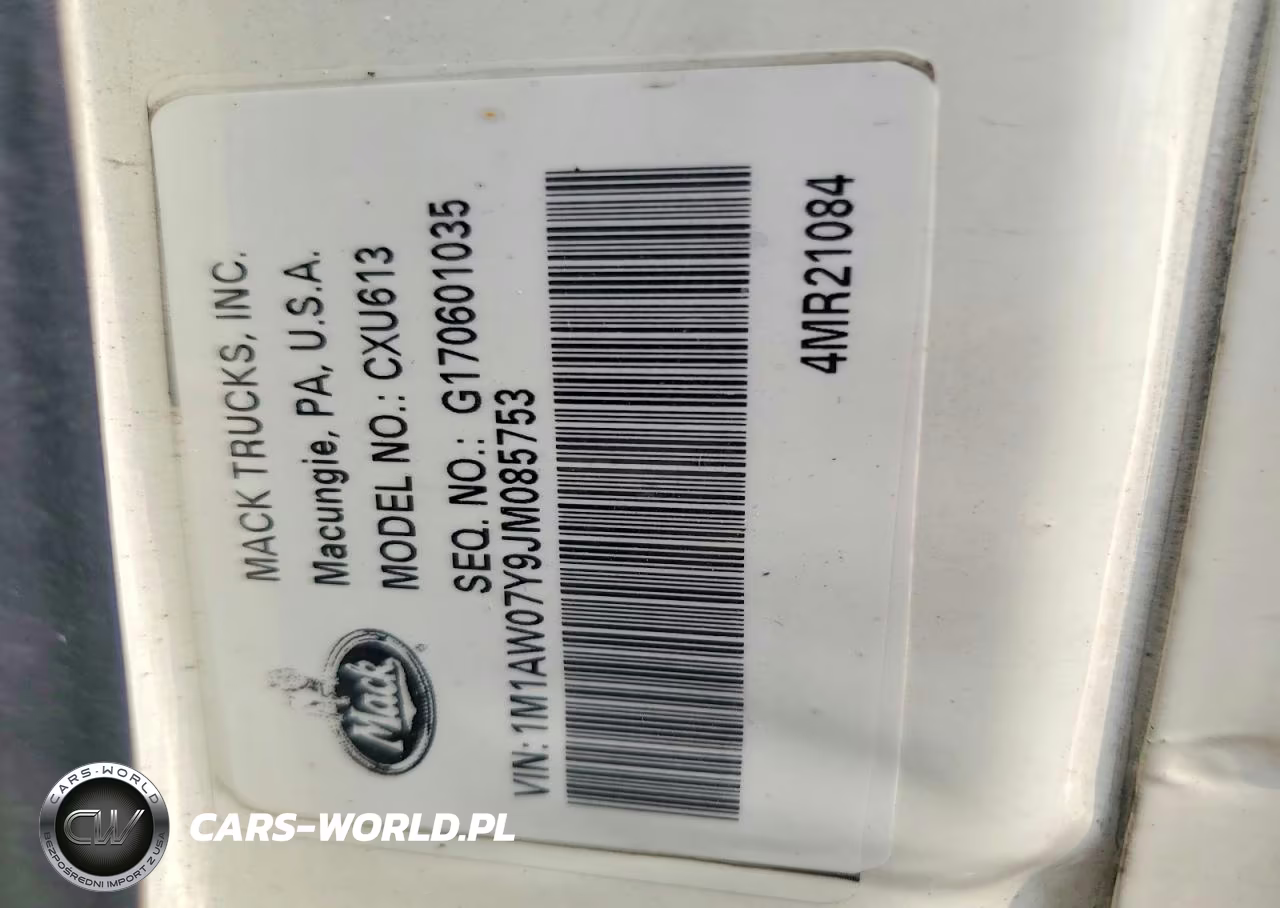 2018 Mack Cxu613 Semi Truck VIN:1M1AW07Y9JM085753 - 11