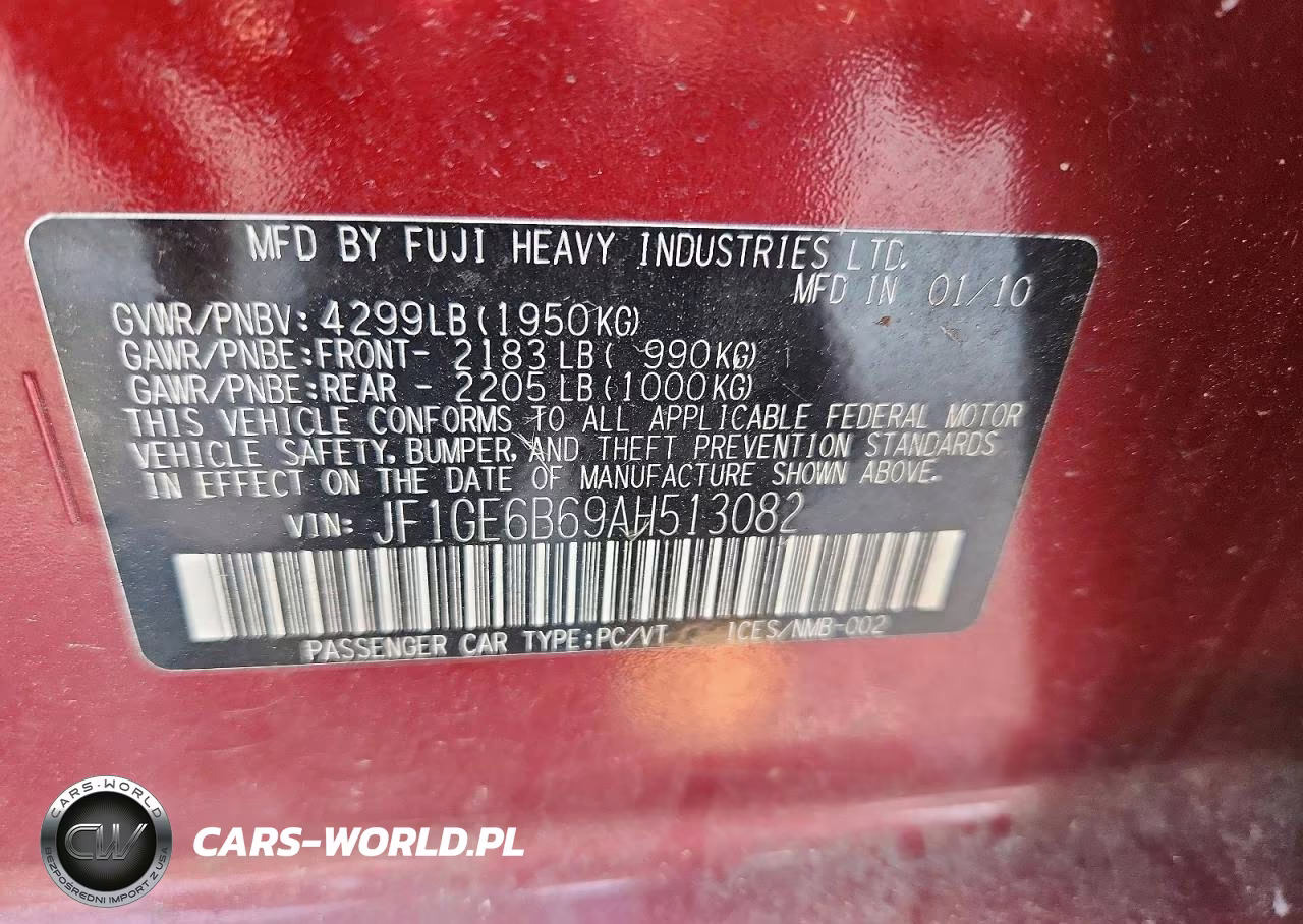 2010 Subaru Impreza 2.5I Premium VIN:JF1GE6B69AH513082 - 12