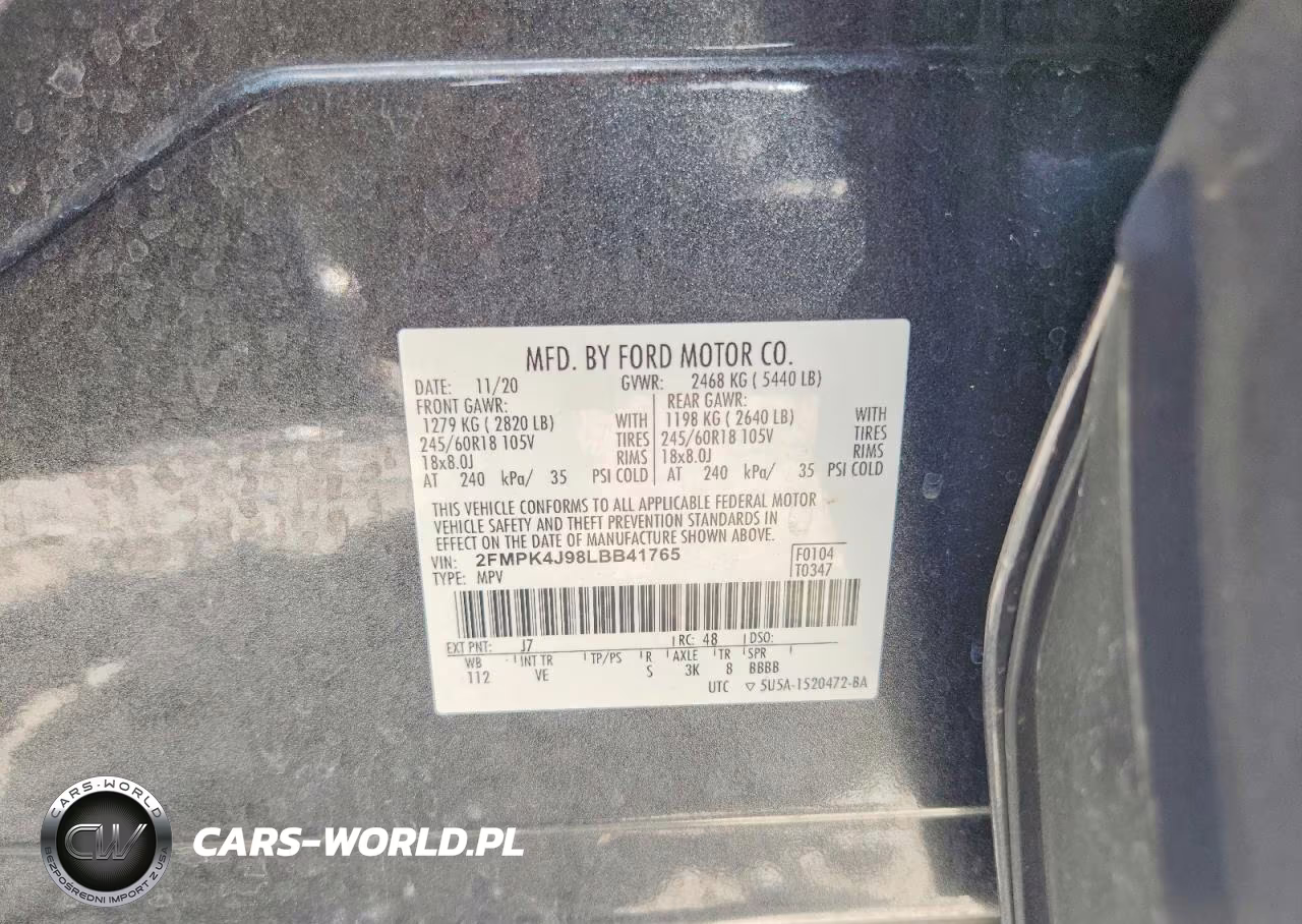 2020 Ford Edge Sel VIN:2FMPK4J98LBB41765 - 13