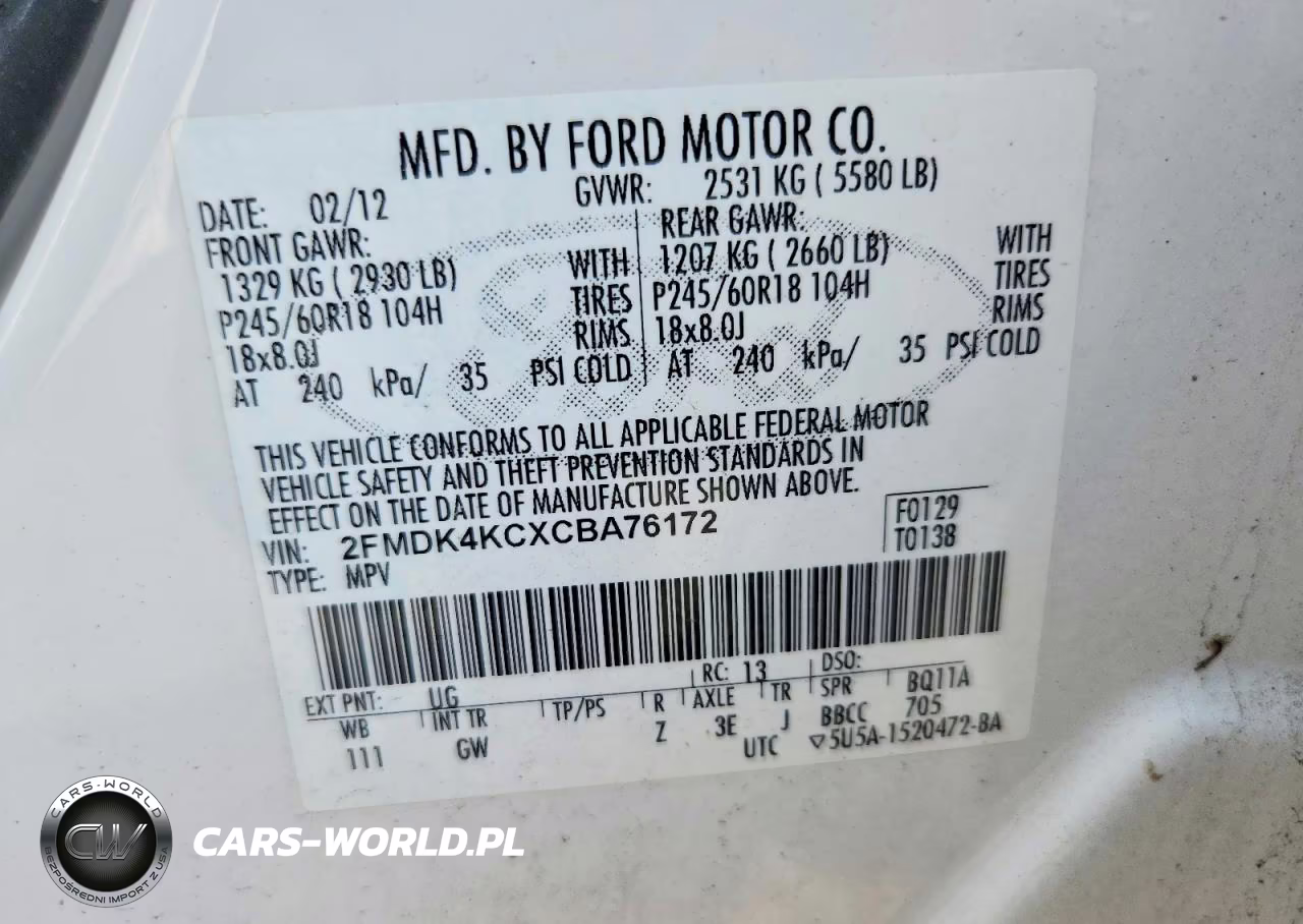 2012 Ford Edge Limited VIN:2FMDK4KCXCBA76172 - 13