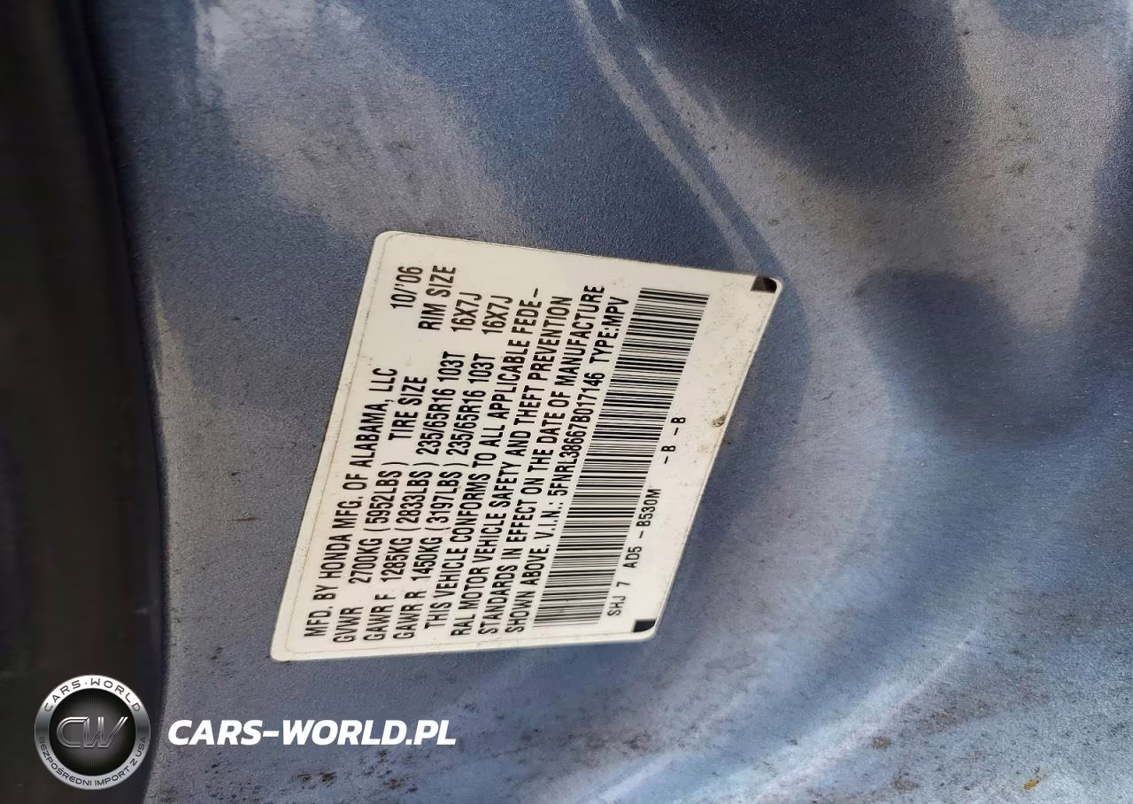 2007 Honda Odyssey Exl VIN:5FNRL38667B017146 - 13