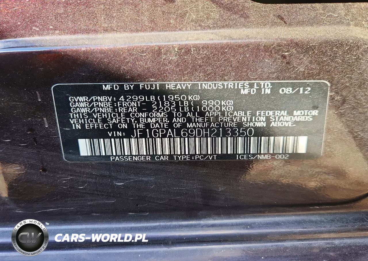 2013 Subaru Impreza Sport Premium VIN:JF1GPAL69DH213350 - 12