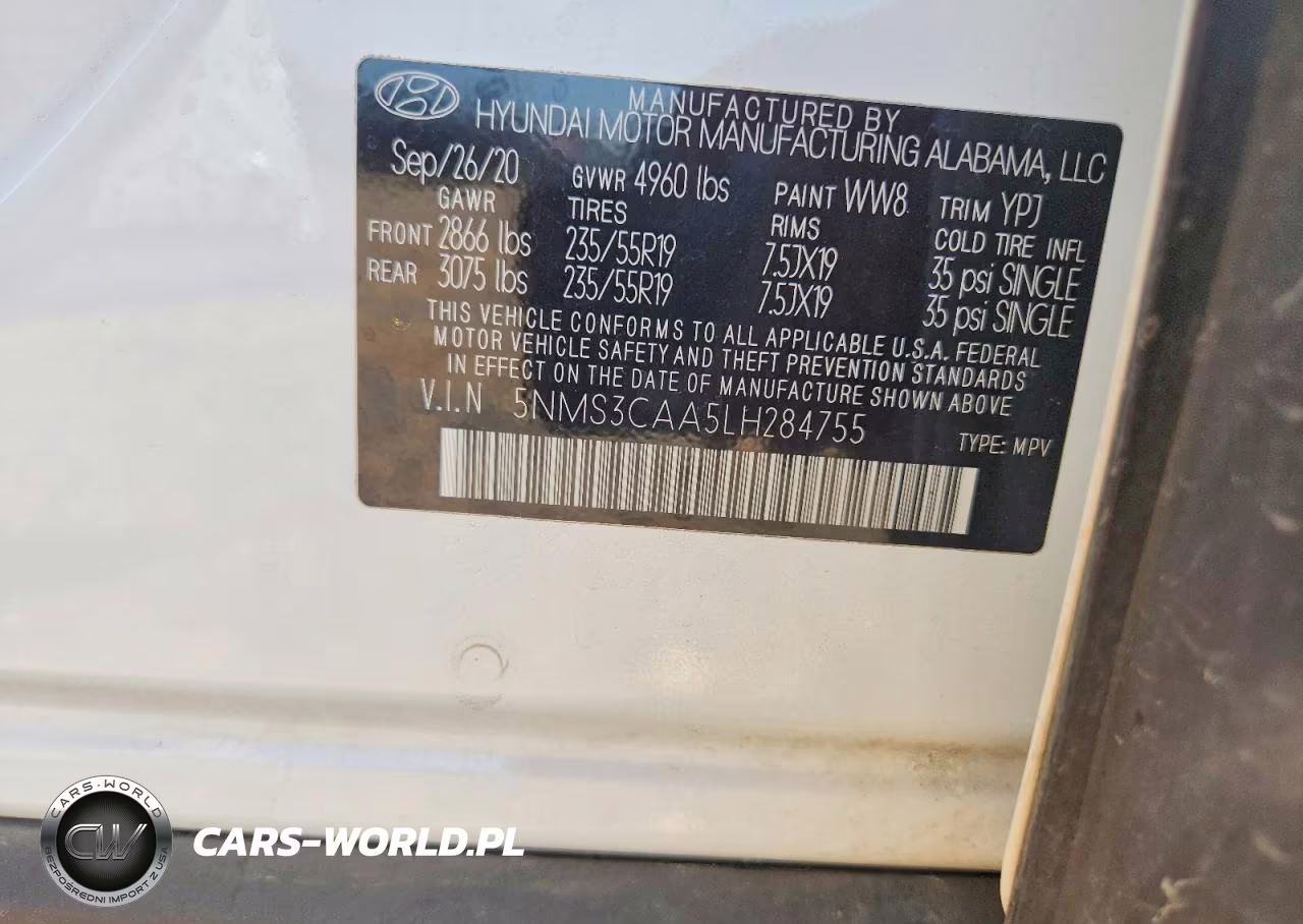 2020 Hyundai Santa Fe Sel 2.0T VIN:5NMS3CAA5LH284755 - 13