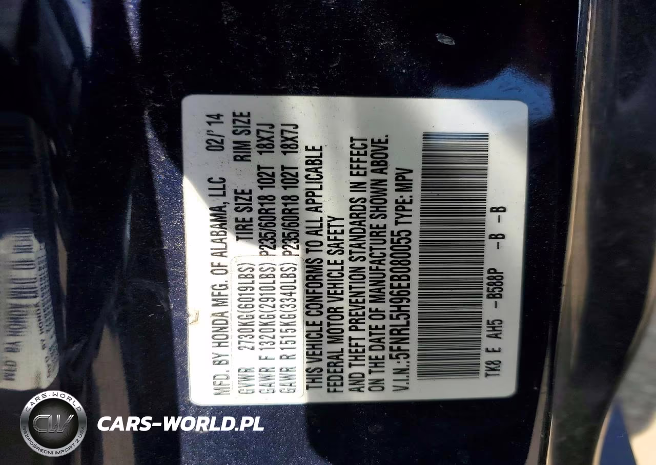 2014 Honda Odyssey Touring VIN:5FNRL5H96EB080055 - 13