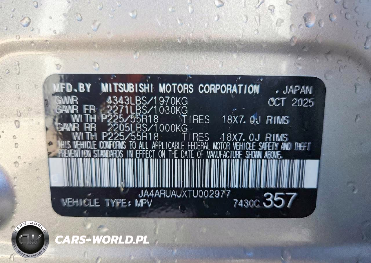 2026 Mitsubishi Outlander Sport S-Se VIN:JA4ARUAUXTU002977 - 13