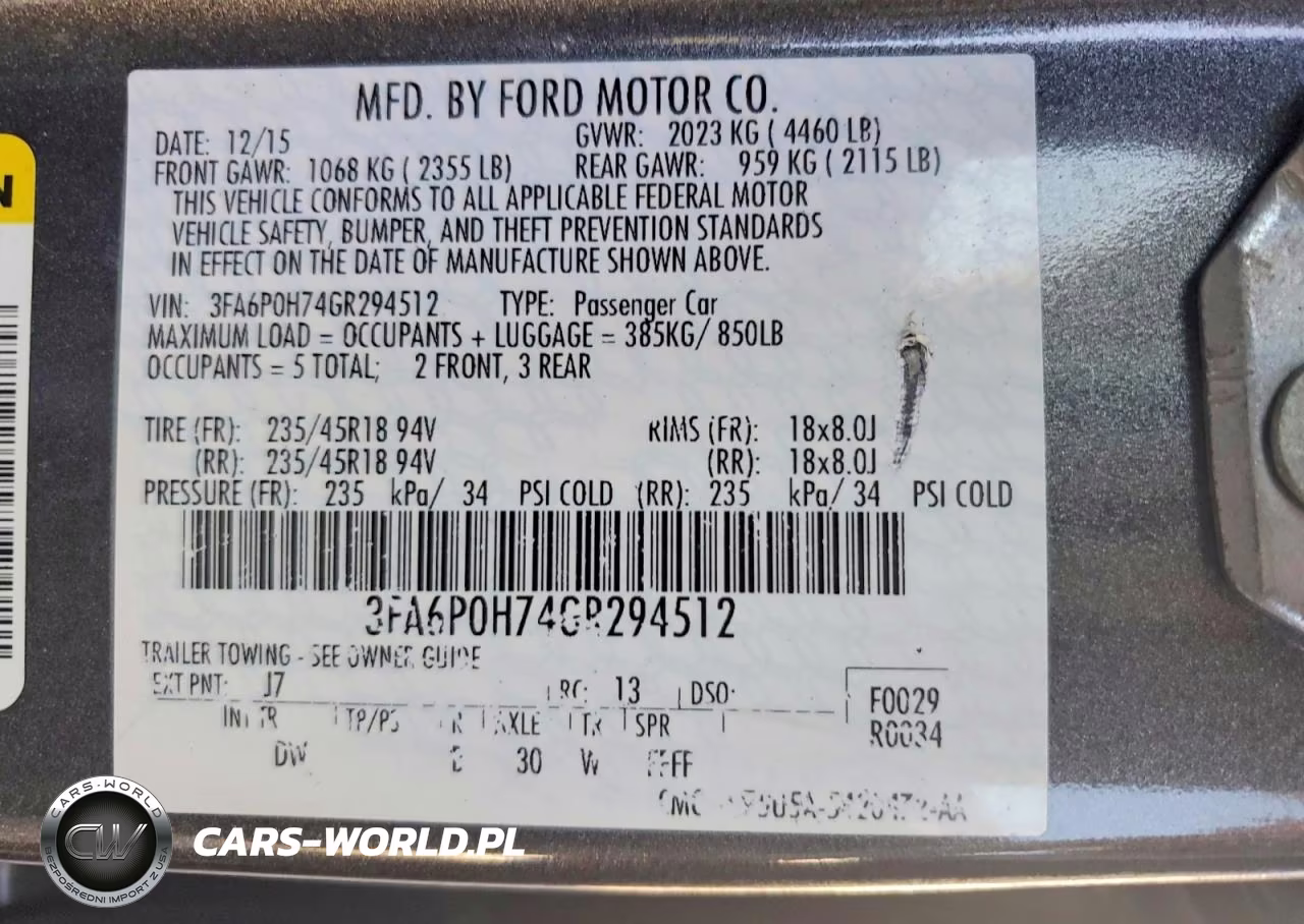 2016 Ford Fusion Se VIN:3FA6P0H74GR294512 - 12