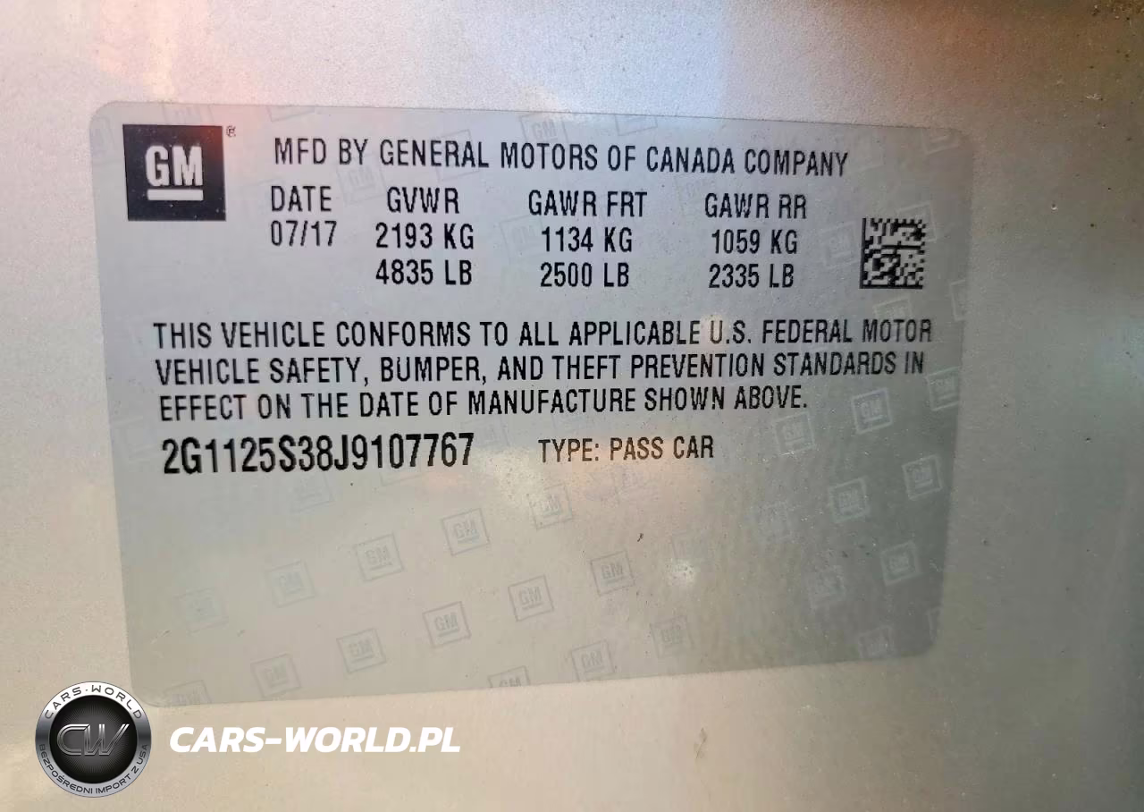 2018 Chevrolet Impala Premier VIN:2G1125S38J9107767 - 13