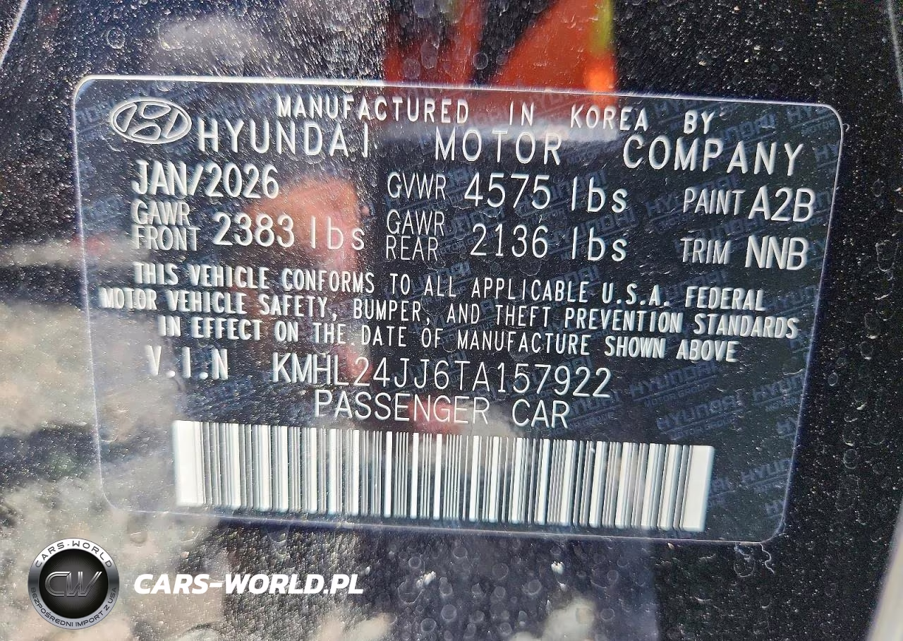 2026 Hyundai Sonata Hybrid Blue VIN:KMHL24JJ6TA157922 - 13