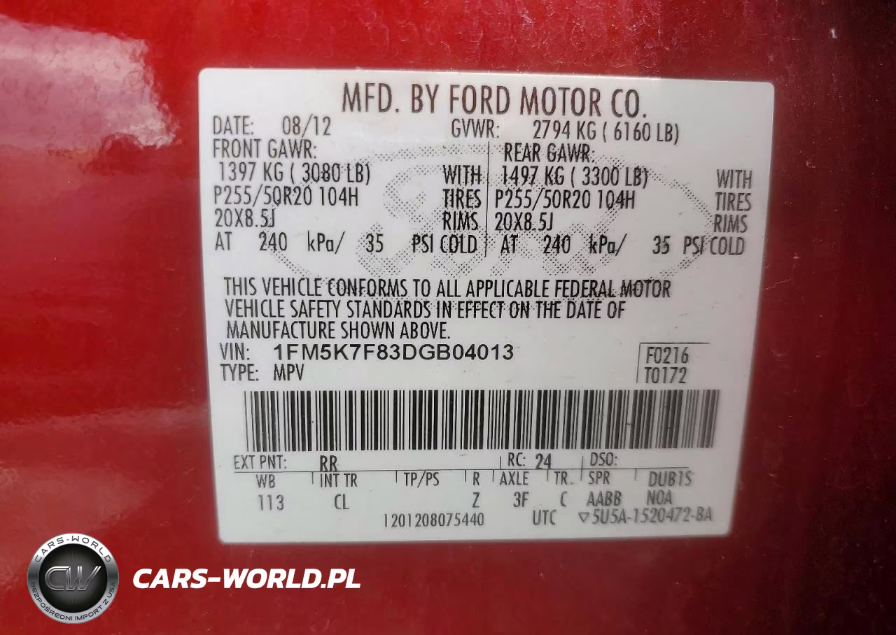 2013 Ford Explorer Limited VIN:1FM5K7F83DGB04013 - 13