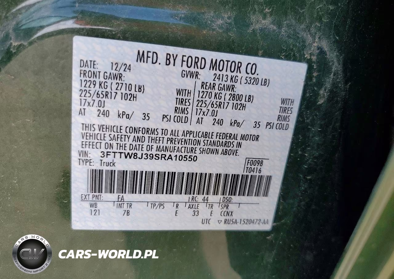 2025 Ford Maverick Xlt VIN:3FTTW8J39SRA10550 - 12