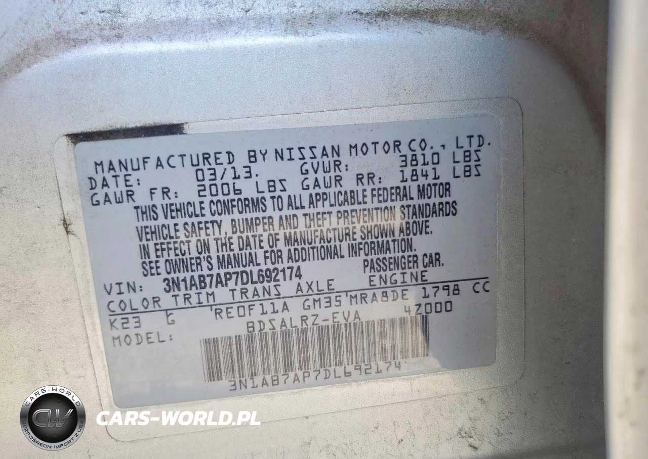 2013 Nissan Sentra S VIN:3N1AB7AP7DL692174 - 12