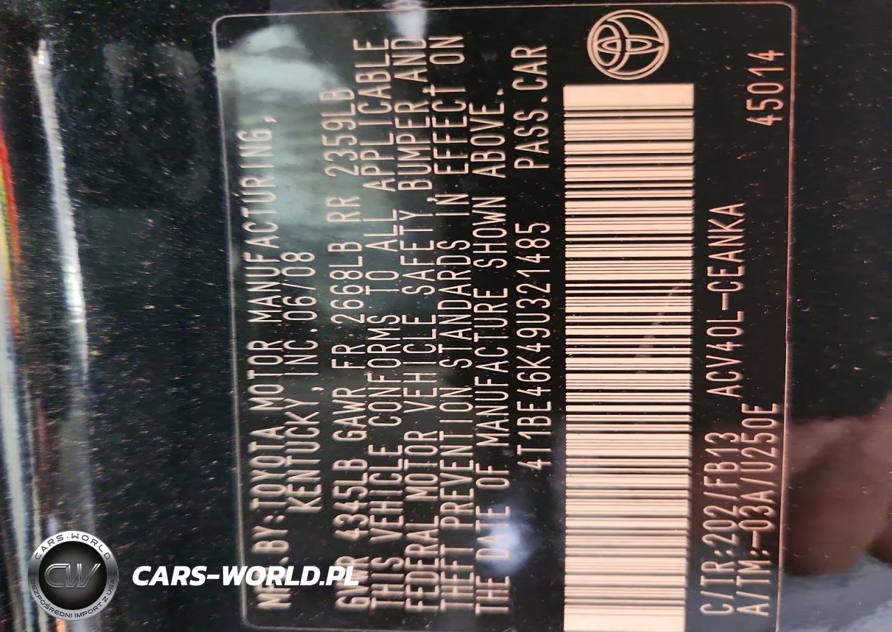 2009 Toyota Camry Le VIN:4T1BE46K49U321485 - 12