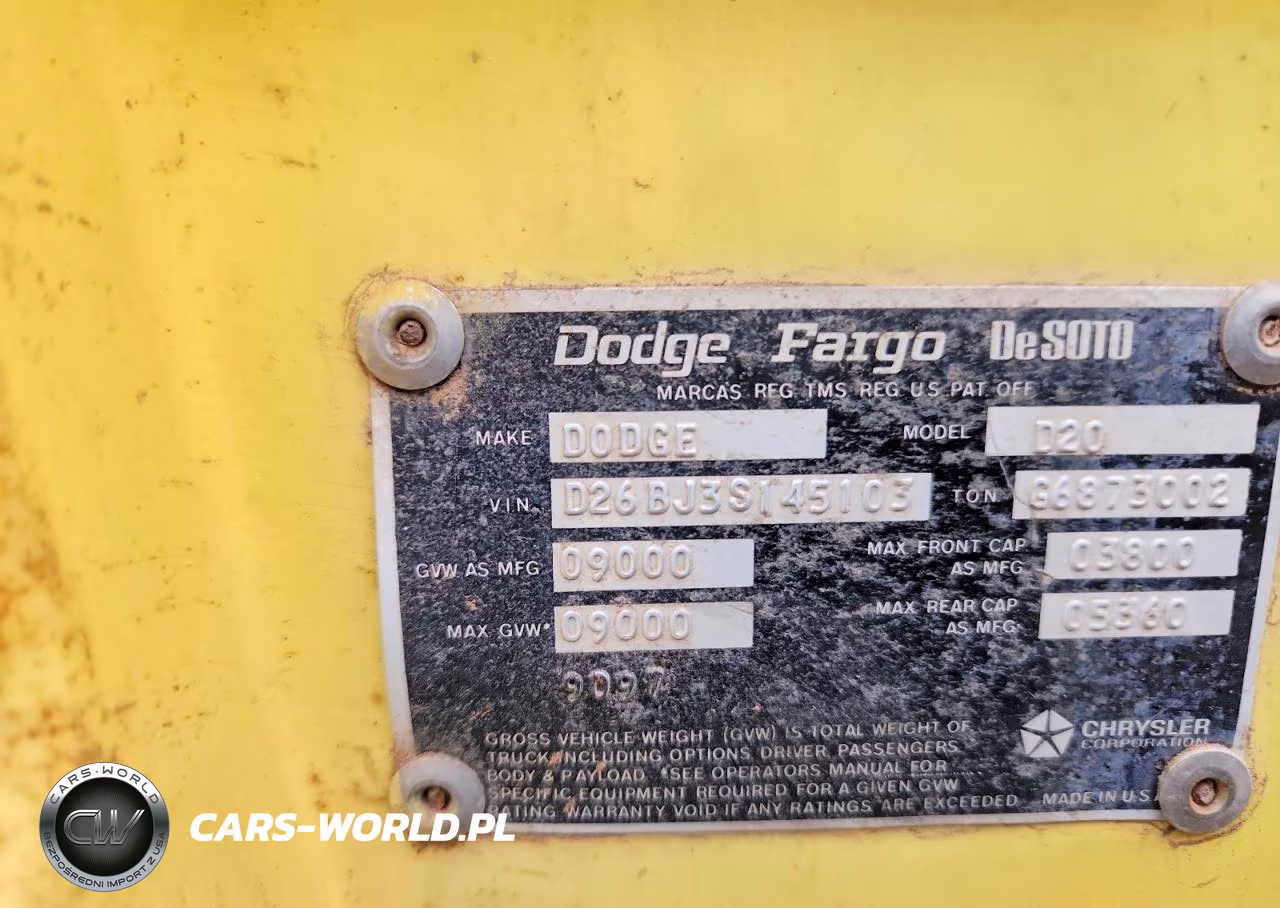 1973 Dodge D200 VIN:D26BJ3S145103 - 12