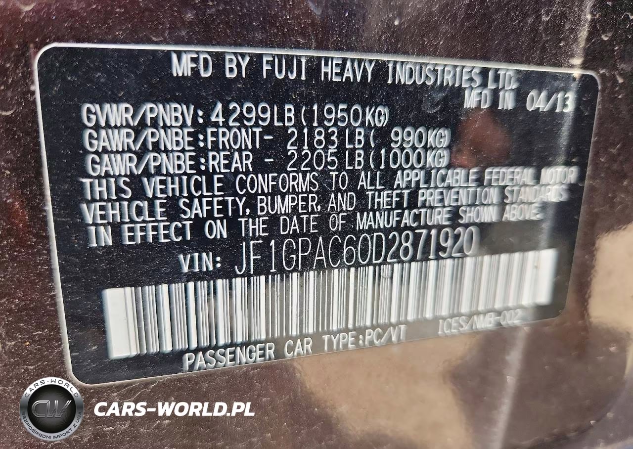 2013 Subaru Impreza Premium VIN:JF1GPAC60D2871920 - 12