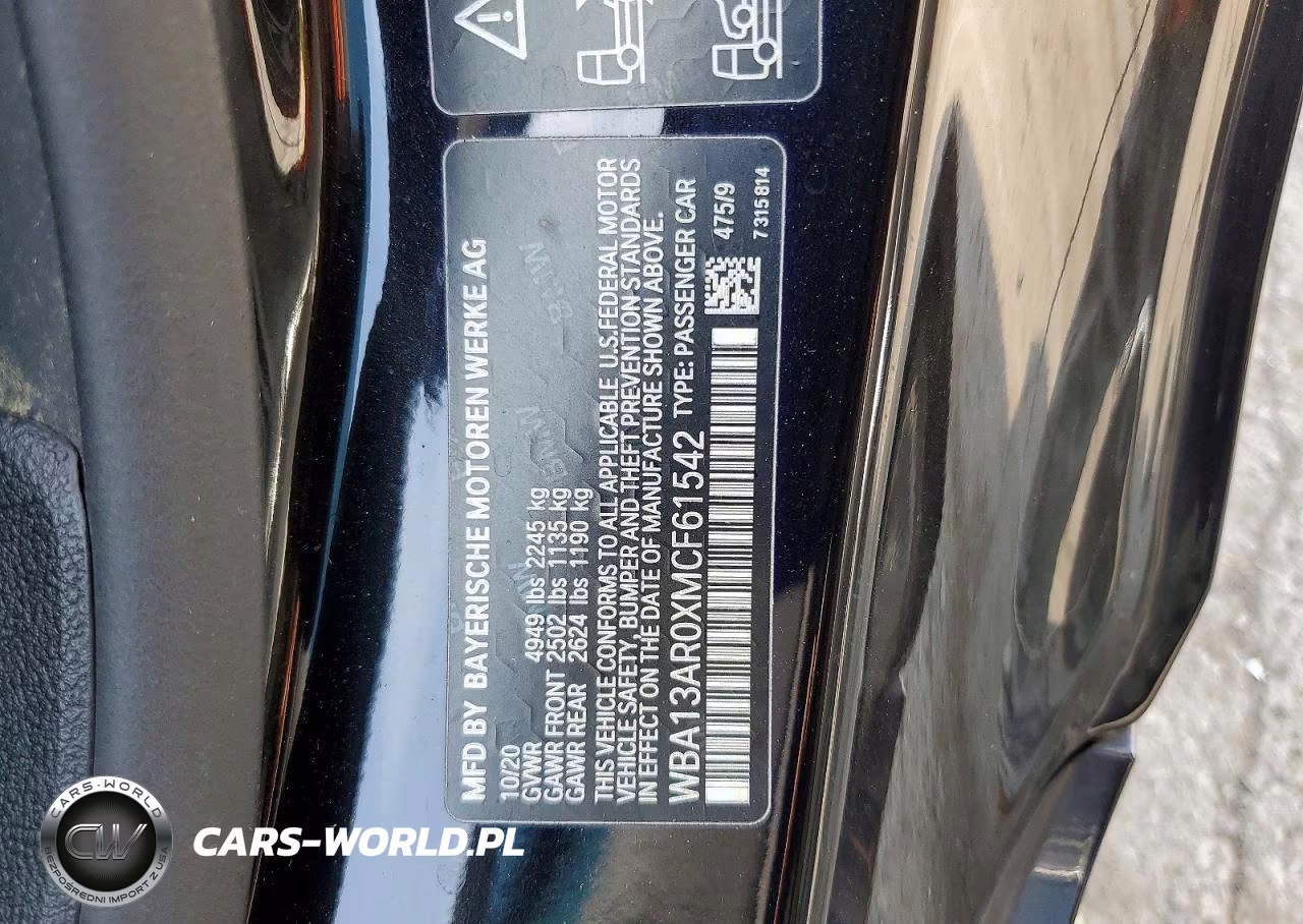 2021 BMW M440Xi VIN:WBA13AR0XMCF61542 - 12