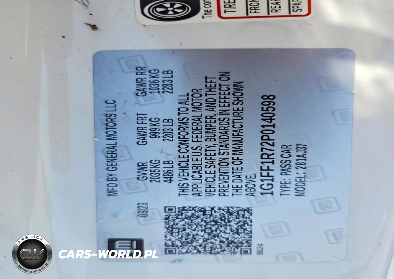 2023 Chevrolet Camaro Lt1 VIN:1G1FF1R72P0140598 - 13