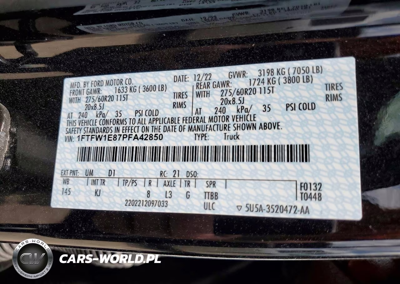 2023 Ford F150 Supercrew VIN:1FTFW1E87PFA42850 - 12
