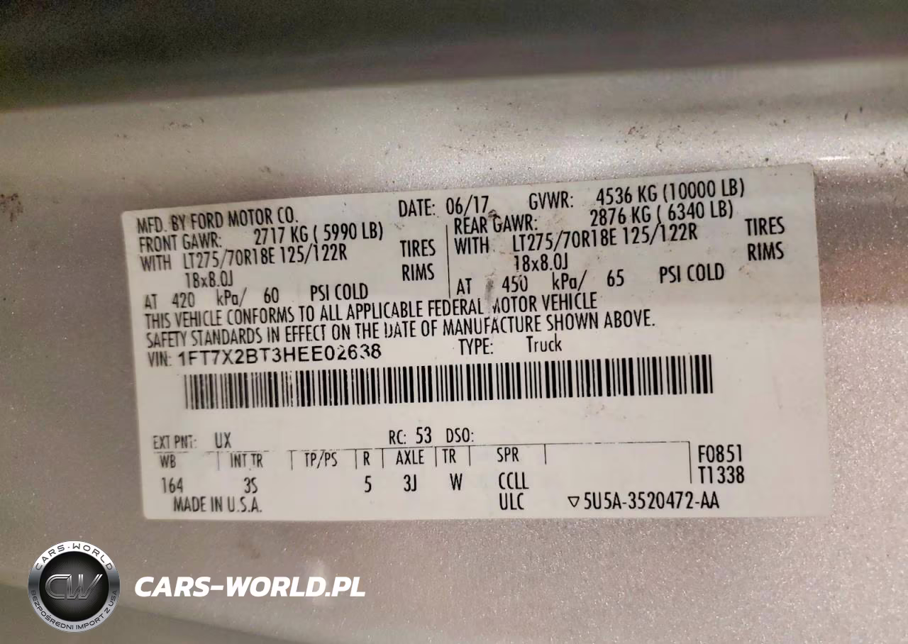 2017 Ford F250 Super Duty VIN:1FT7X2BT3HEE02638 - 12