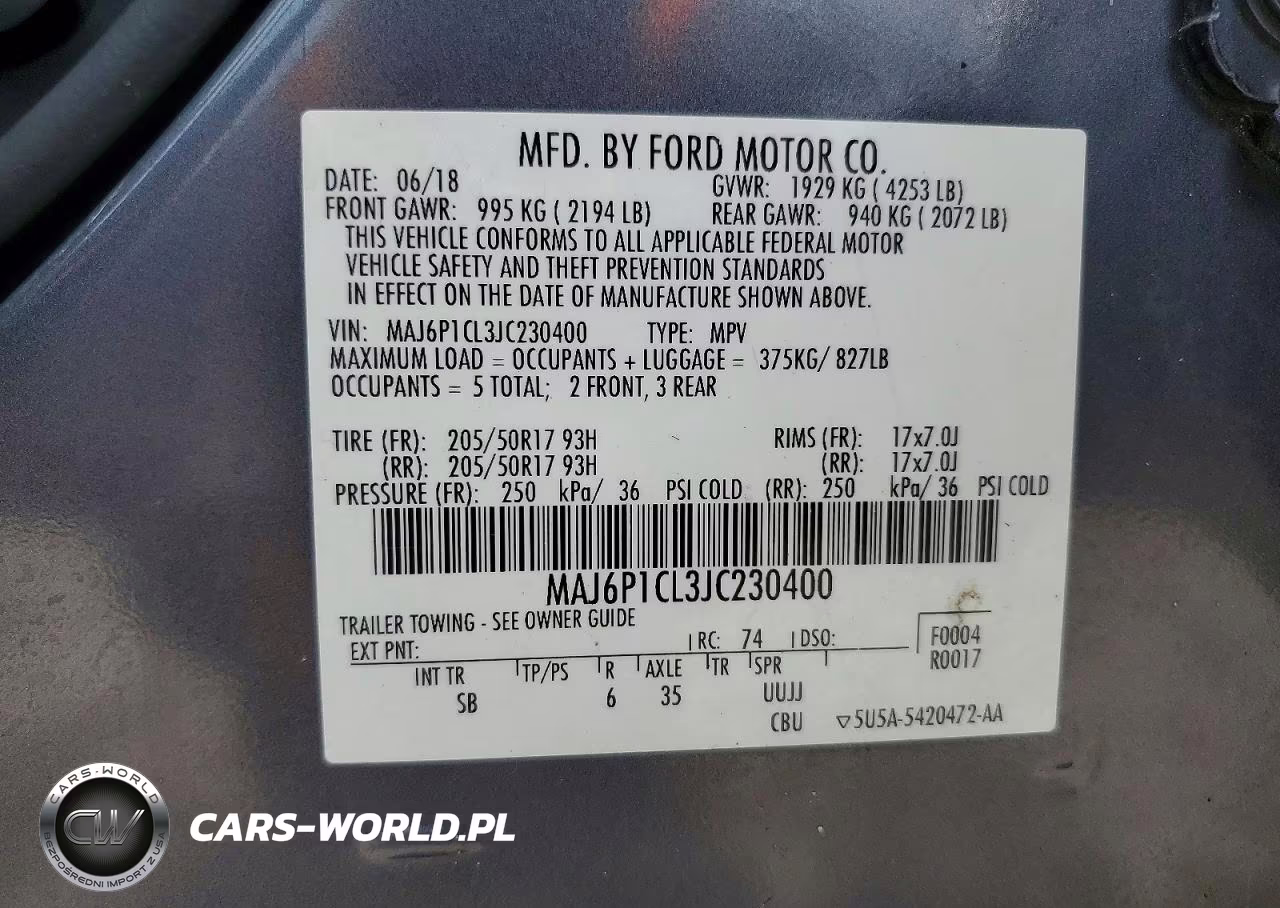 2018 Ford Ecosport Ses VIN:MAJ6P1CL3JC230400 - 12