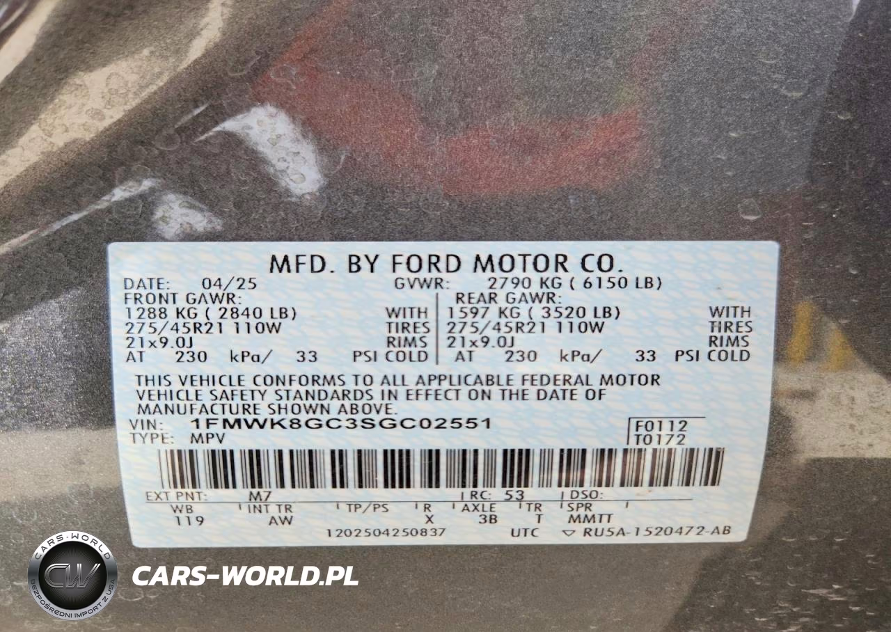 2025 Ford Explorer St VIN:1FMWK8GC3SGC02551 - 14